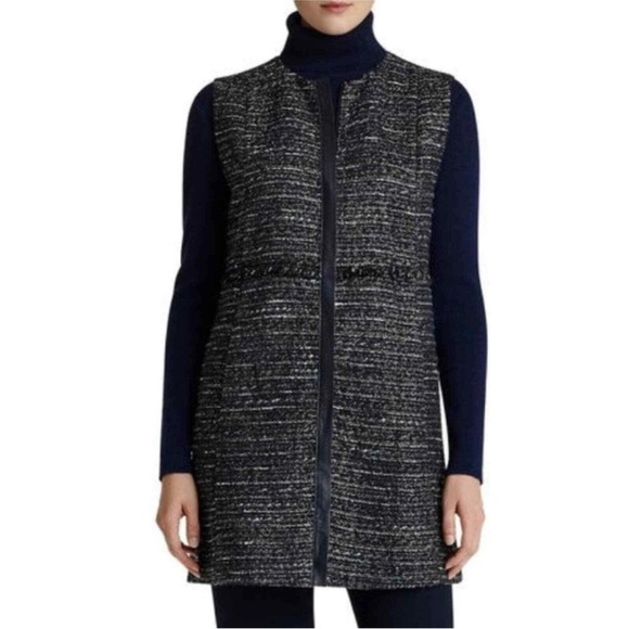 Lafayette 148 New York Inez Black and Gray Tweed Vest/Dress Small - Picture 1 of 7